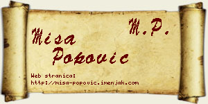 Miša Popović vizit kartica